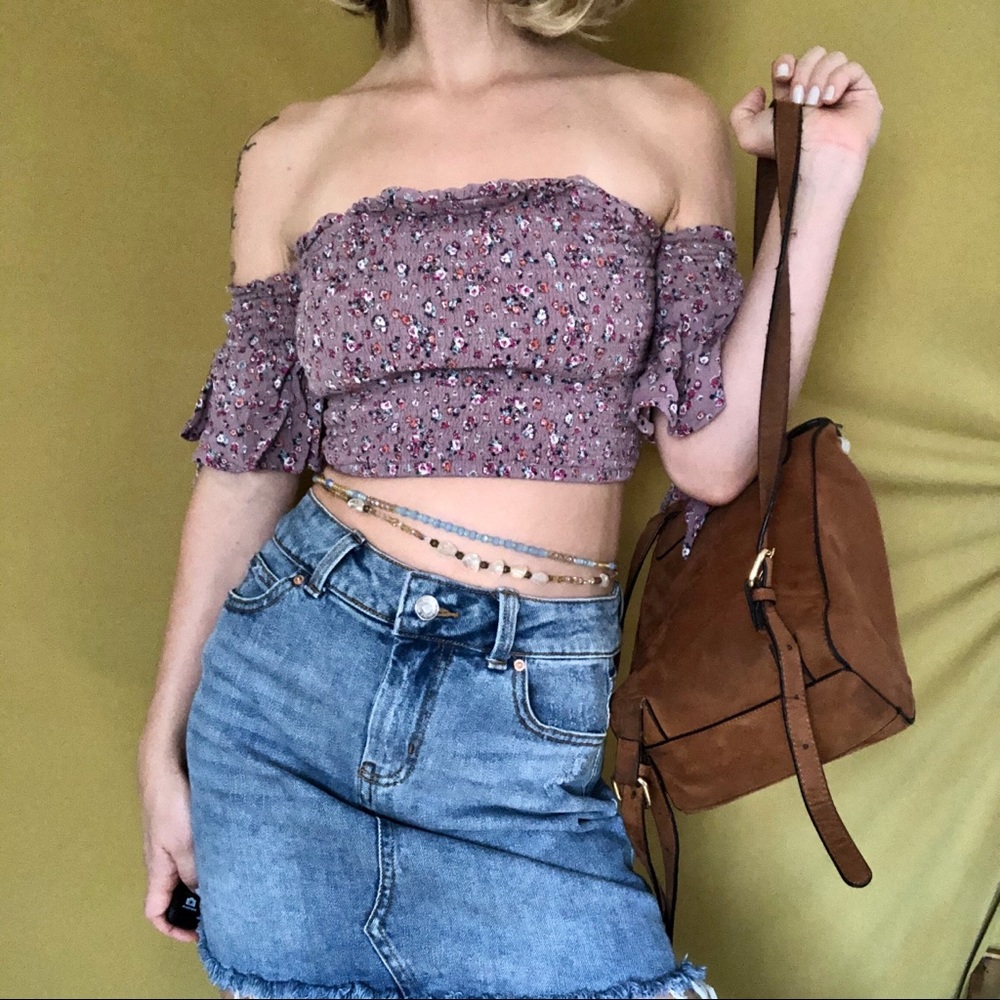 Off shoulder crop top